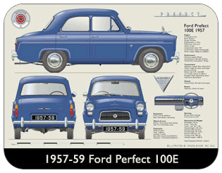 Ford Prefect 100E 1957-59 Place Mat, Medium